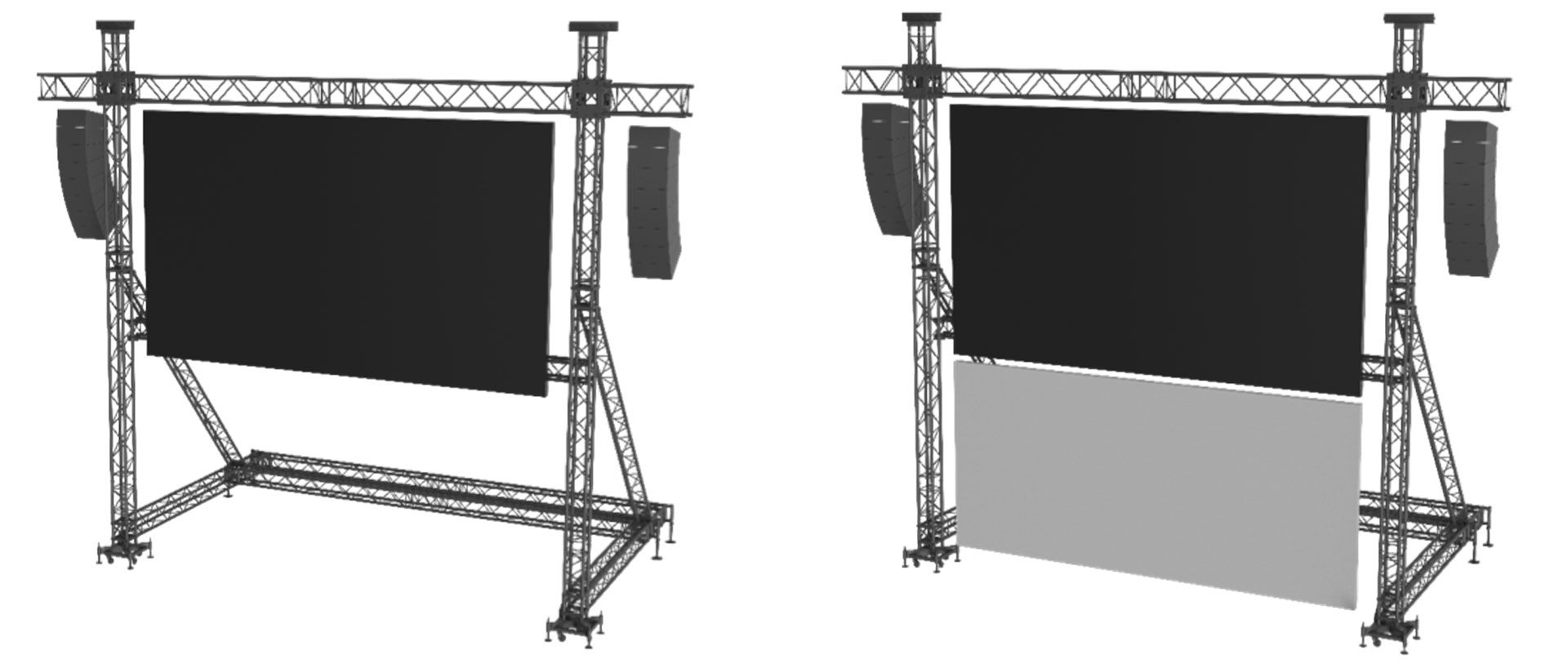 The wind pressure mulipliers for the same LED screen but with a different shape